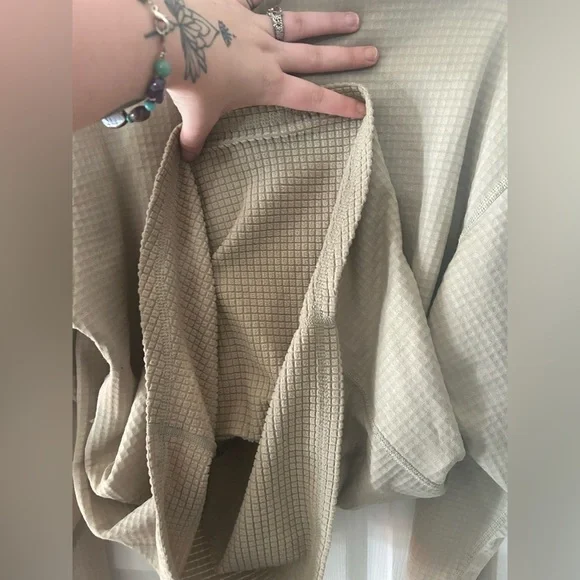 POLARTEC Fleece Desert Tan Quarter Zip Long Sleeve Collared Pullover Size Small - Picture 8 of 10